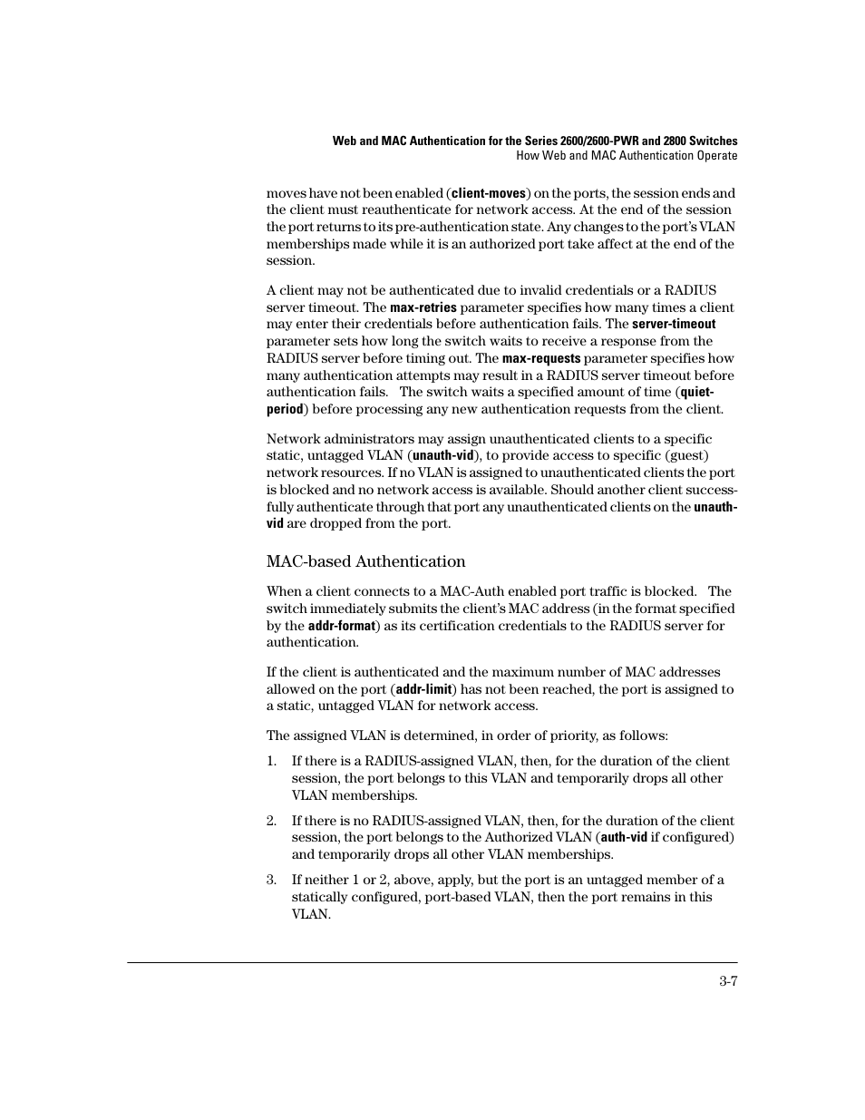 Mac-based authentication | HP 2600 Series User Manual | Page 51 / 306