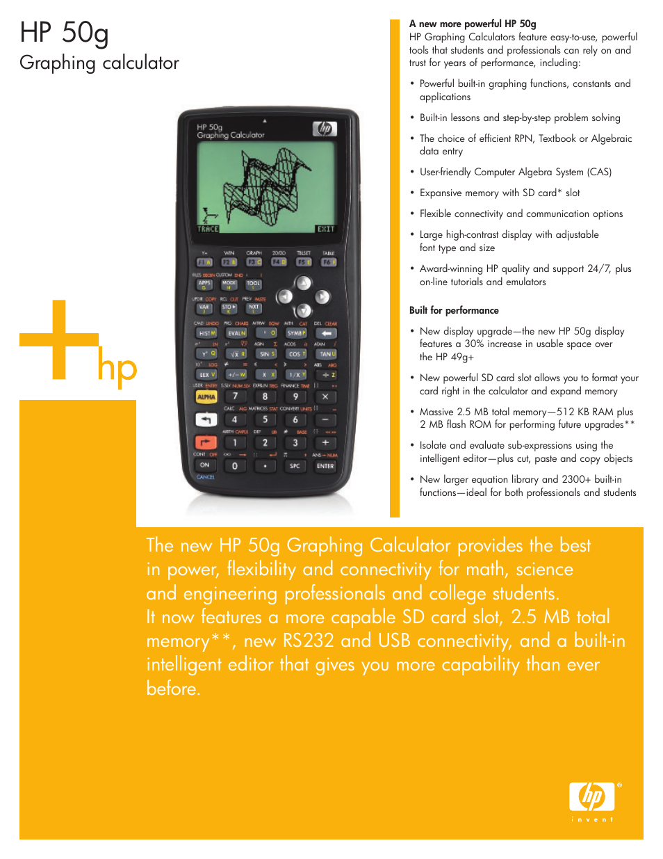 HP 50g Graphing Calculator User Manual | 2 pages