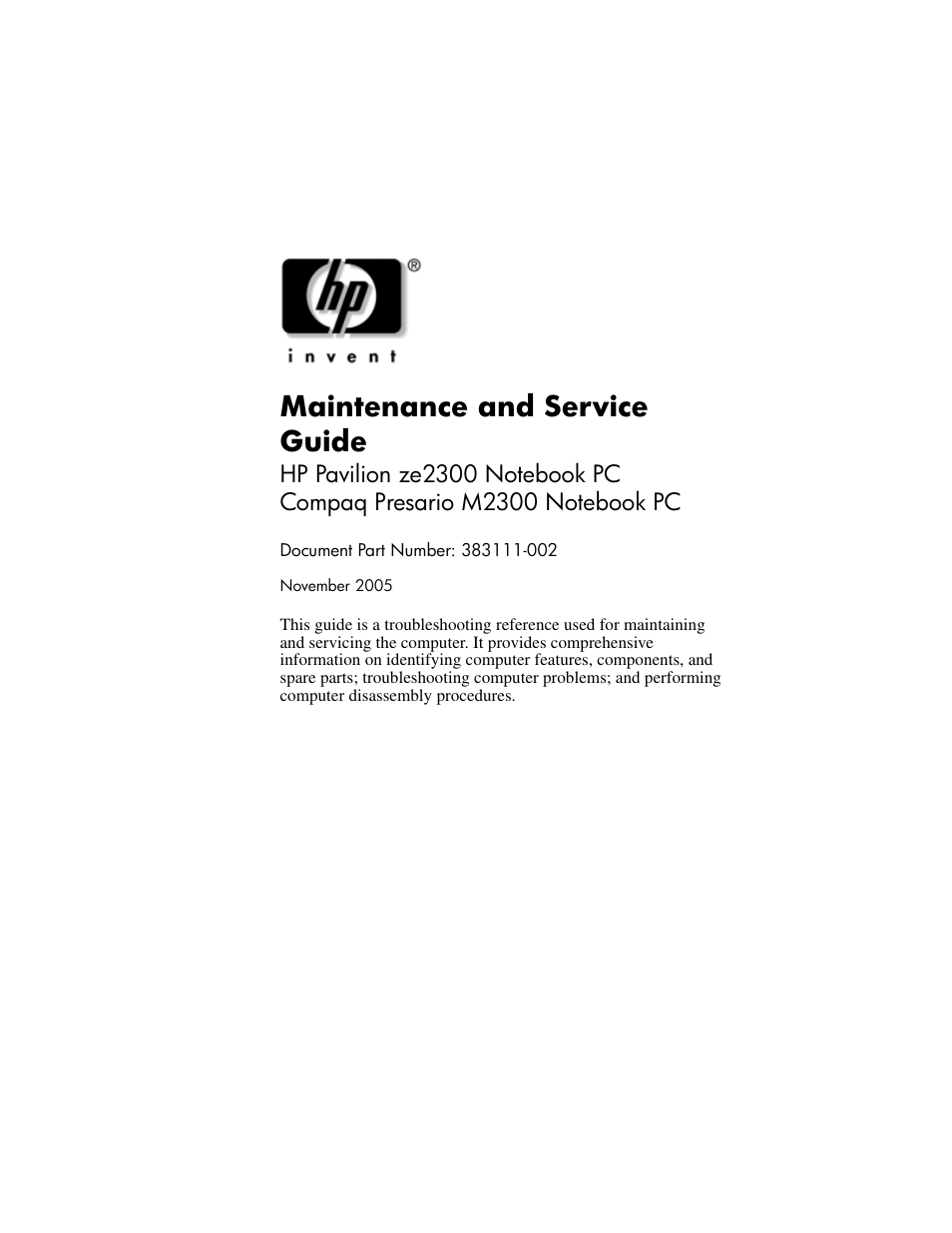 HP ze2300 User Manual | 239 pages