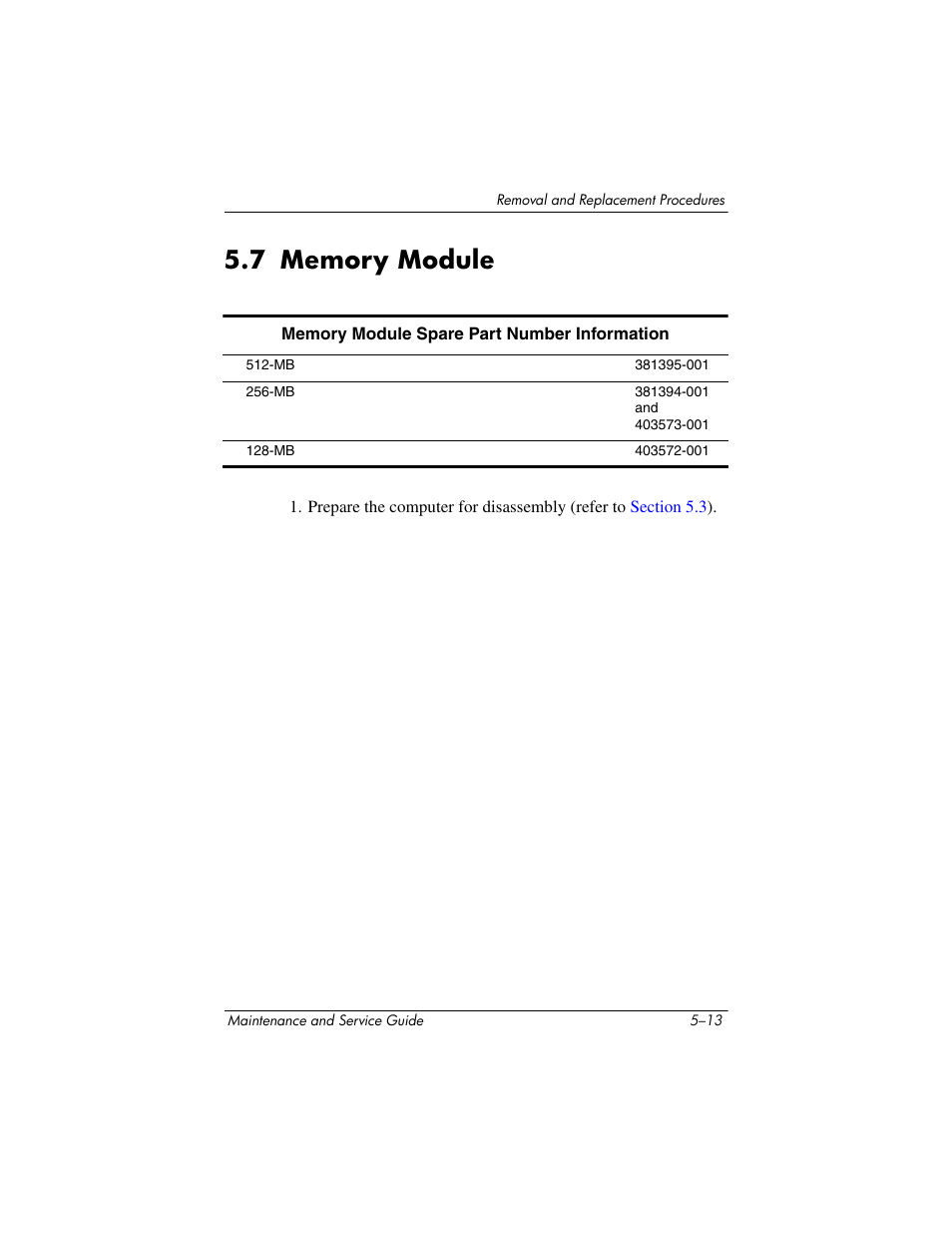 7 memory module, 7 memory module –13, Memory module | HP ze2300 User Manual | Page 113 / 239