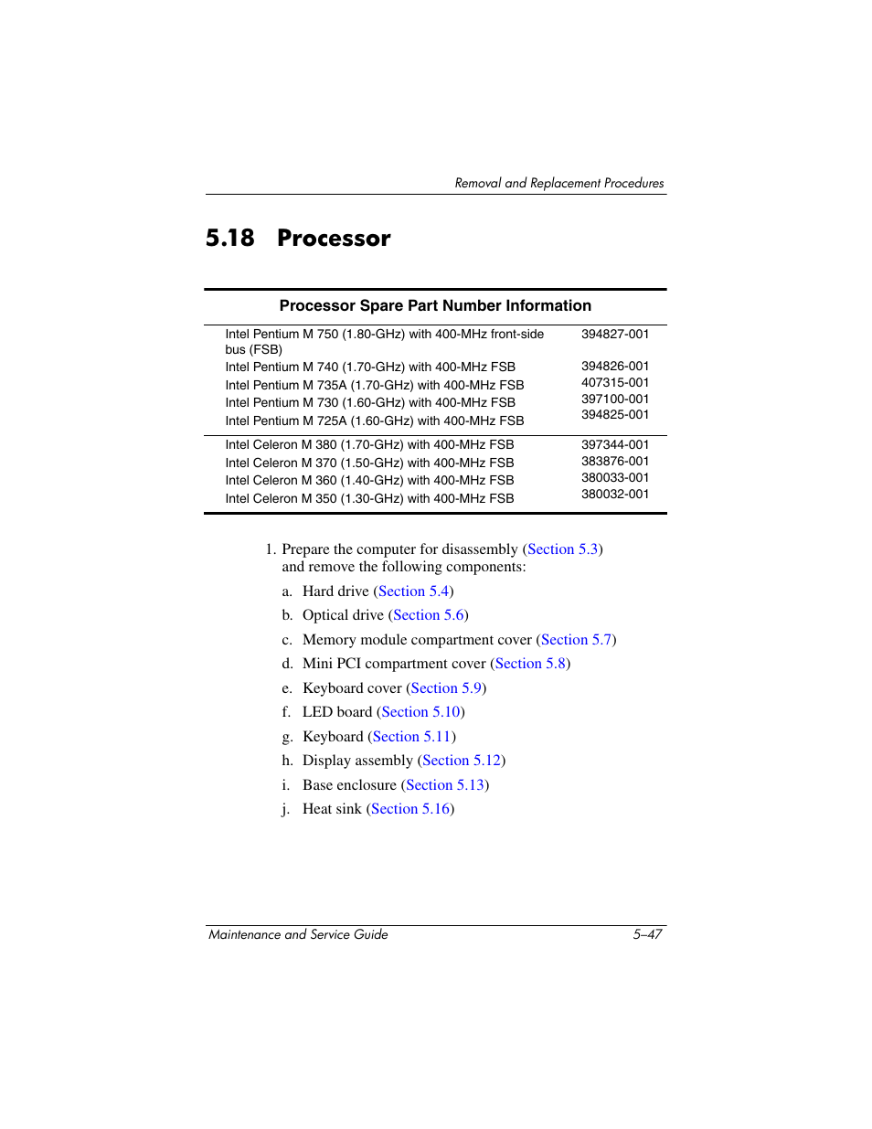 18 processor, 18 processor –47, Processor | HP ze2300 User Manual | Page 147 / 239
