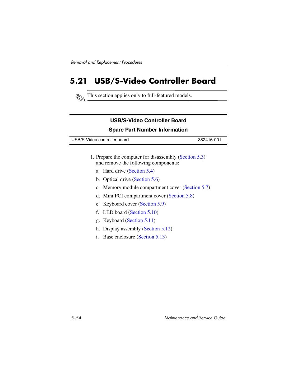 21 usb/s-video controller board, 21 usb/s-video controller board –54, Usb/s-video controller board | HP ze2300 User Manual | Page 154 / 239