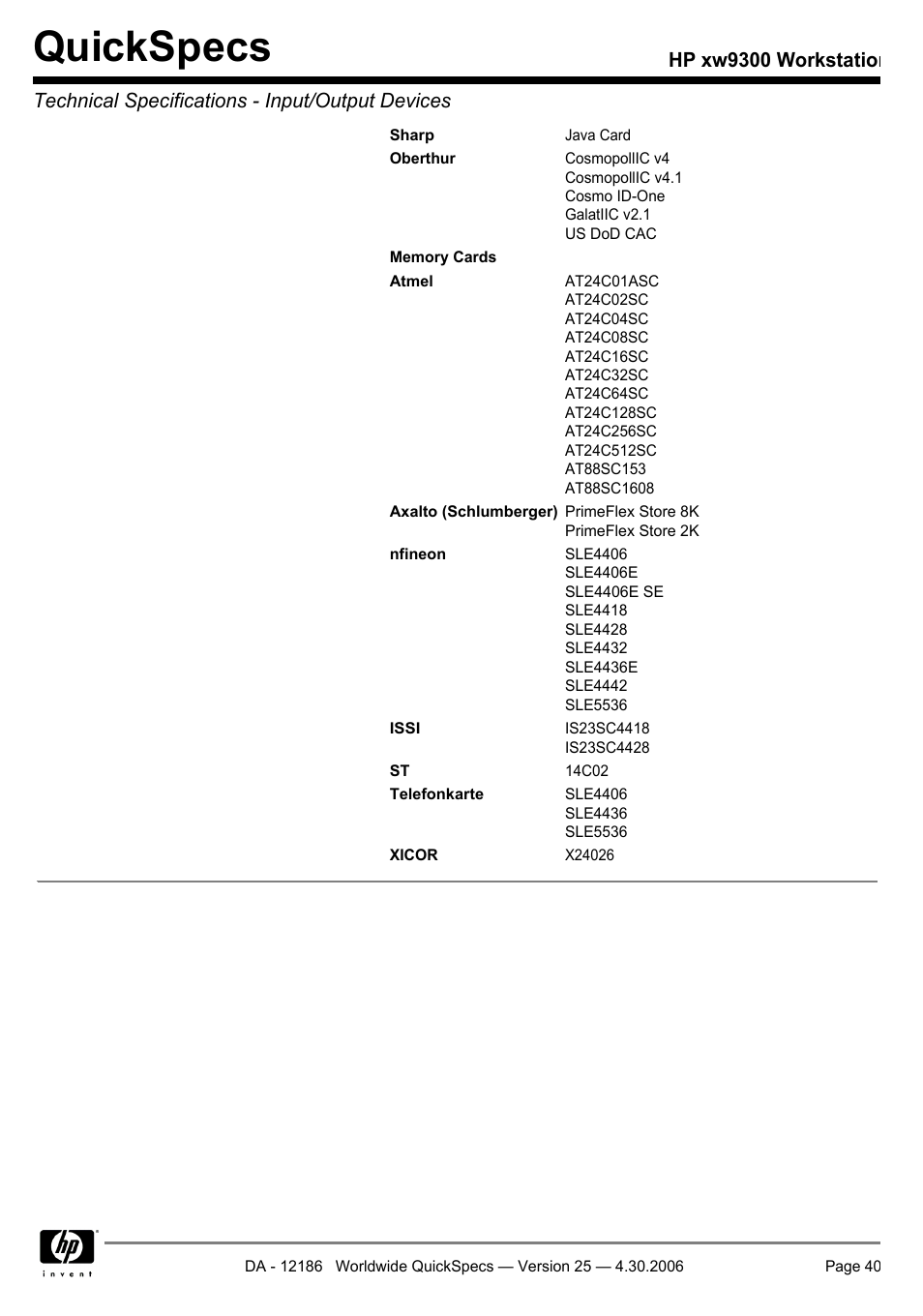 Quickspecs | HP XW9300 User Manual | Page 40 / 75