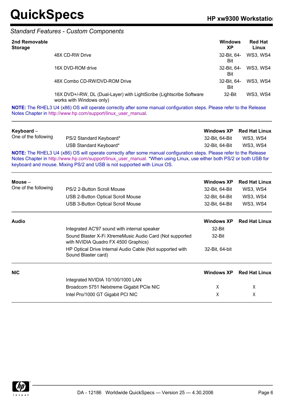 Quickspecs | HP XW9300 User Manual | Page 6 / 75