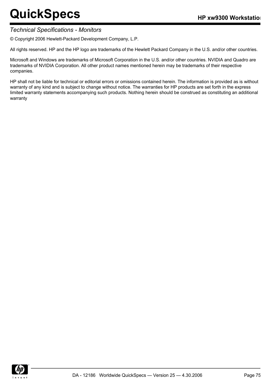 Quickspecs | HP XW9300 User Manual | Page 75 / 75