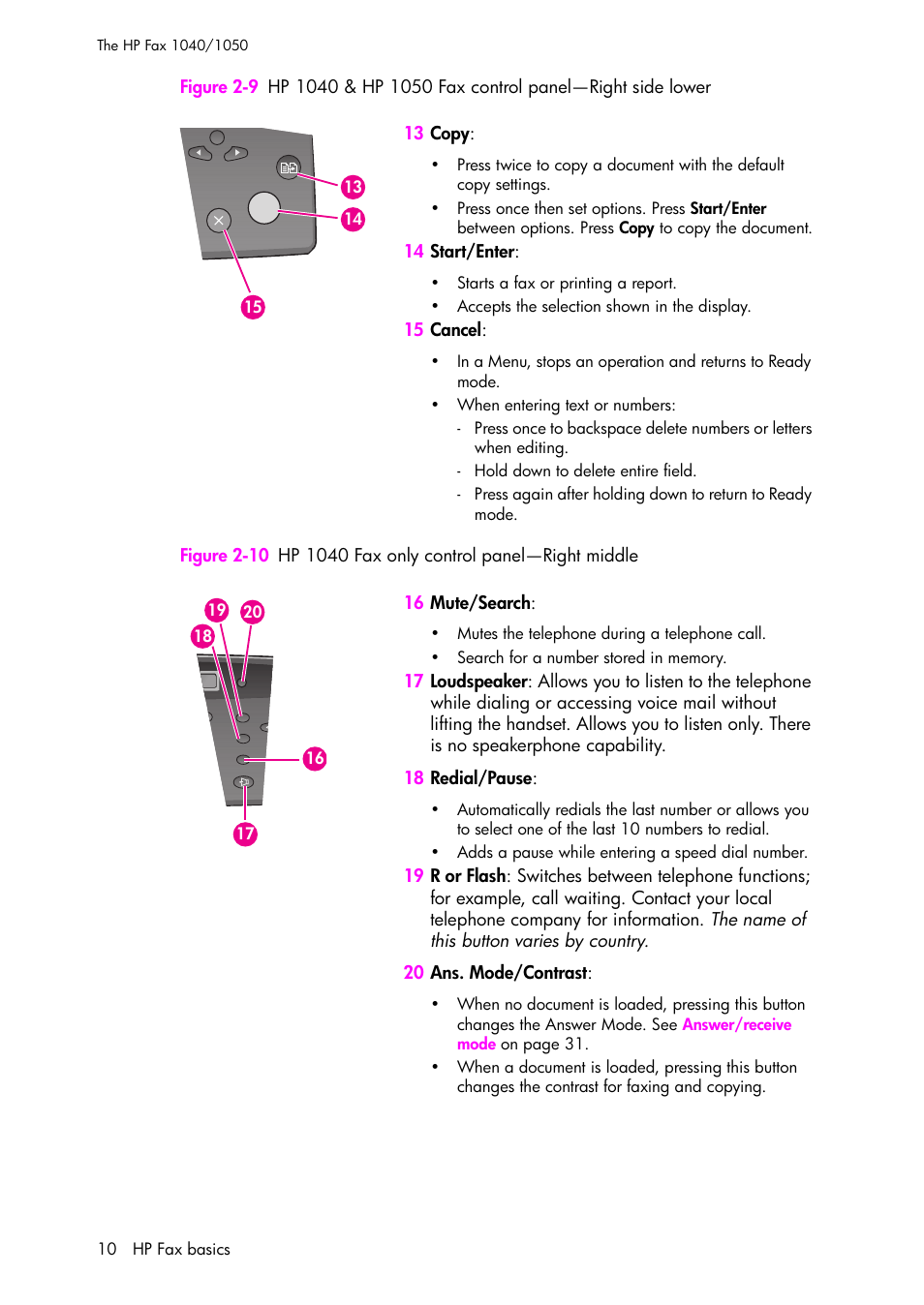 HP 1040 User Manual | Page 16 / 94