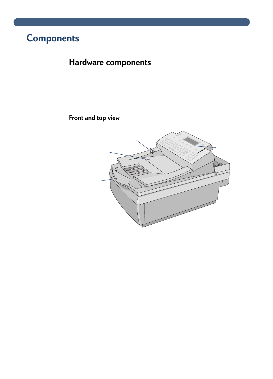 Components, Hardware components | HP 3100C User Manual | Page 13 / 88