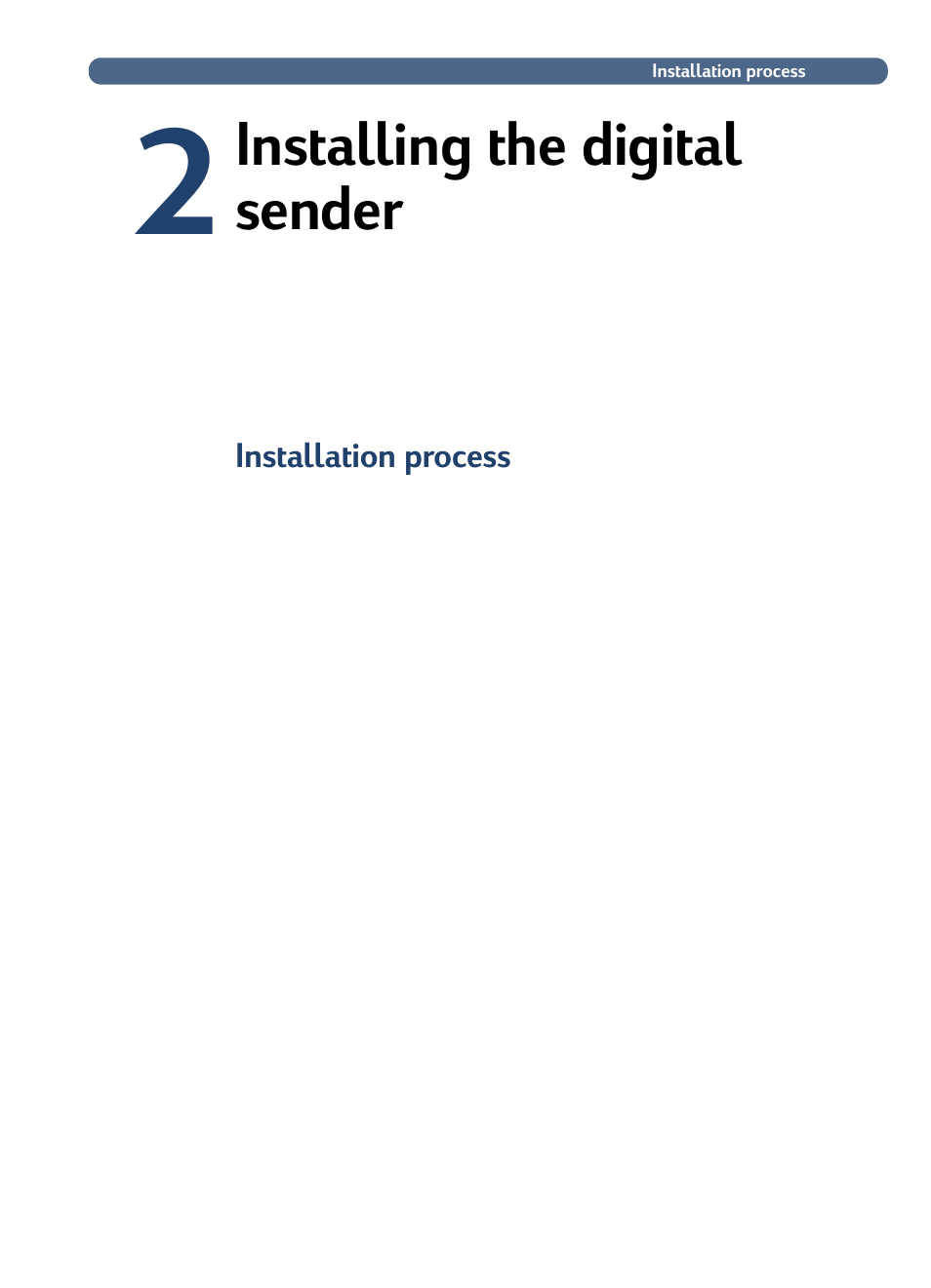 Installing the digital sender, Installation process, 2 installing the digital sender | HP 3100C User Manual | Page 16 / 88