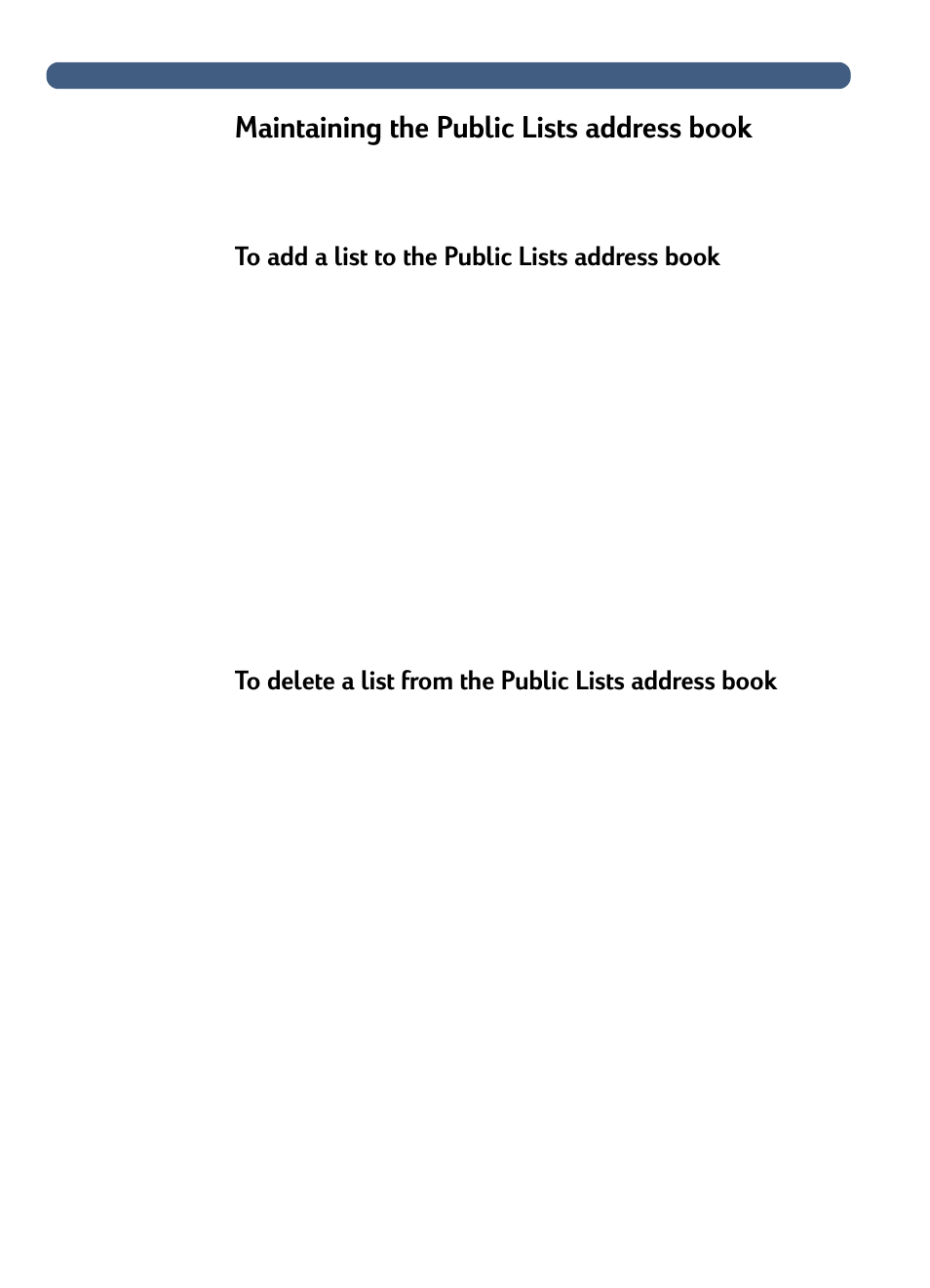 Maintaining the public lists address book | HP 3100C User Manual | Page 45 / 88