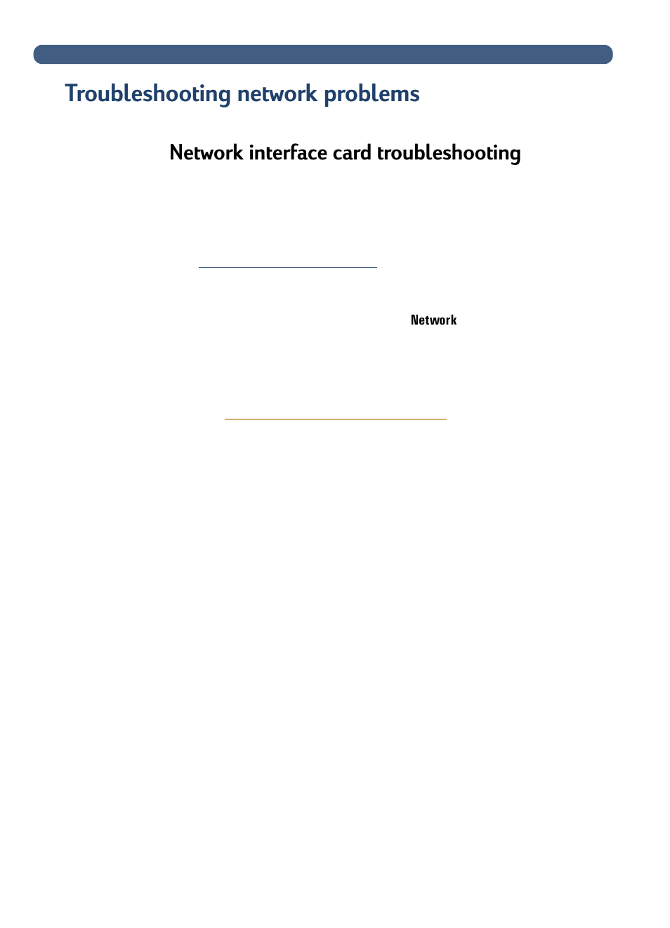 Troubleshooting network problems, Network interface card troubleshooting | HP 3100C User Manual | Page 63 / 88