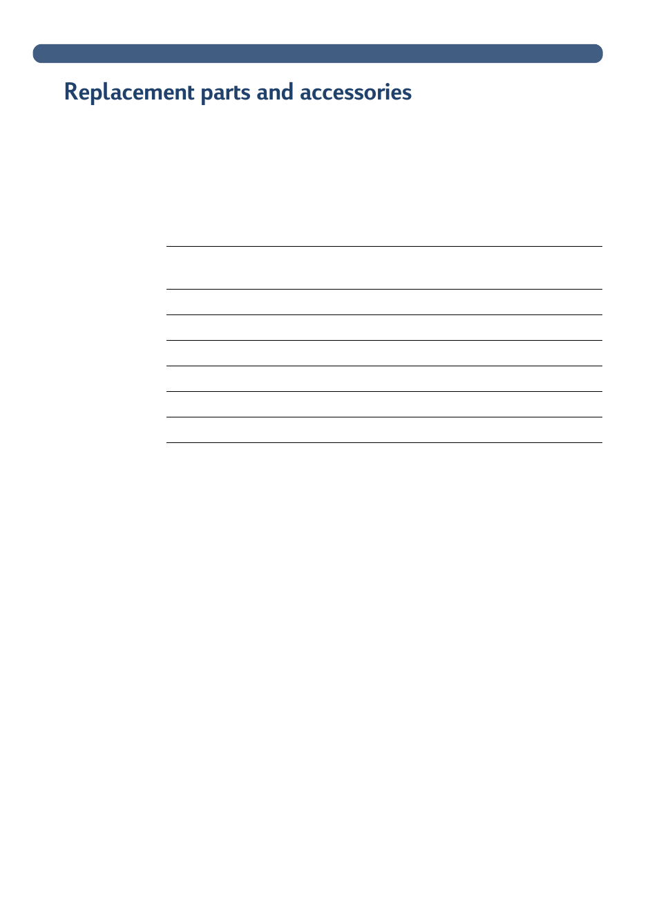 Replacement parts and accessories | HP 3100C User Manual | Page 67 / 88