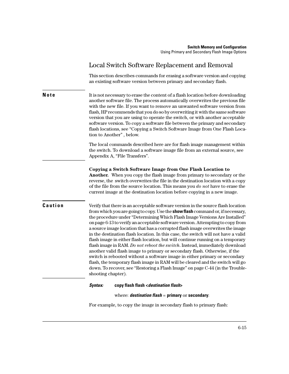 Local switch software replacement and removal, Local switch software replacement and removal -15 | HP 2600 User Manual | Page 103 / 418