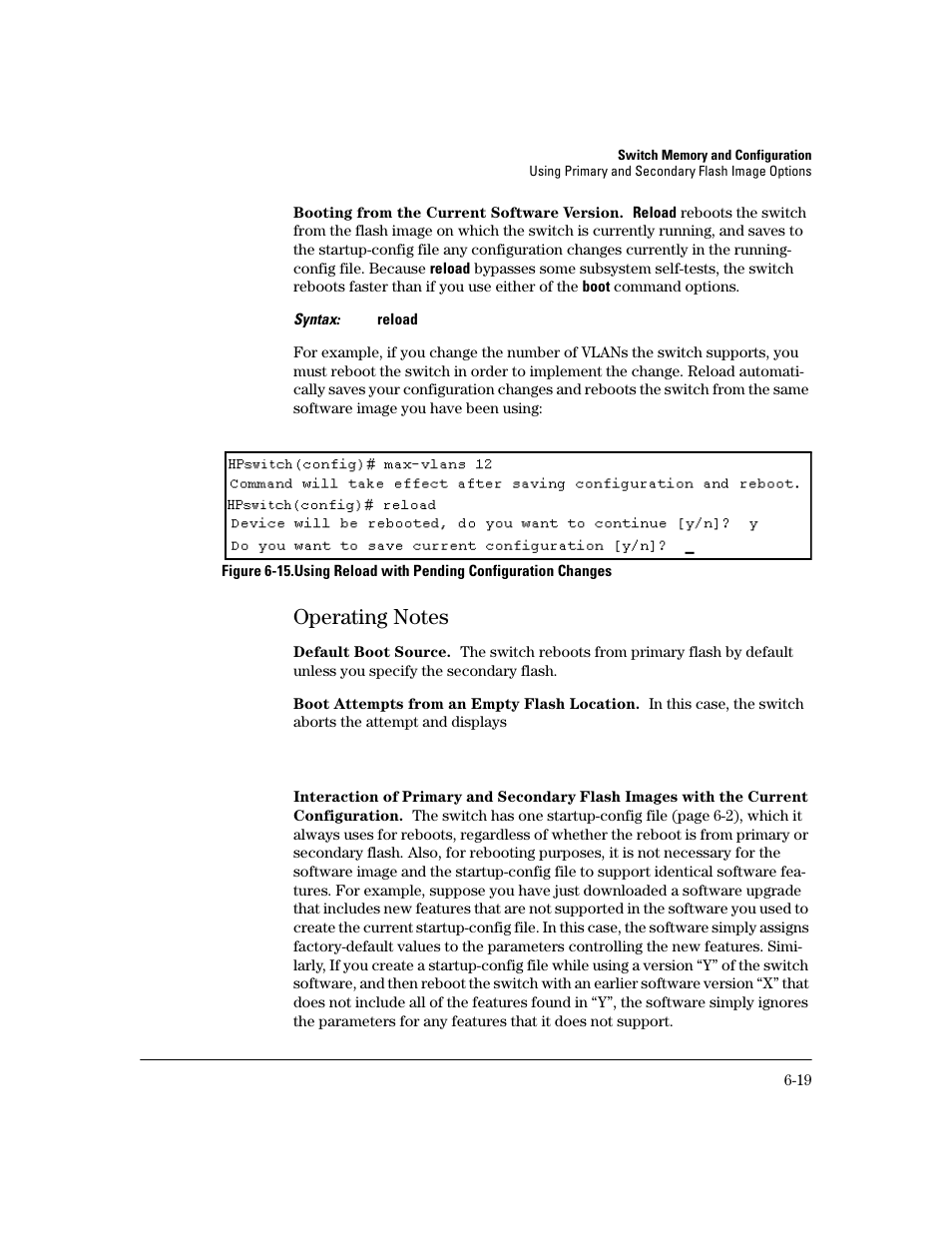 Booting from the current software version, Operating notes, Default boot source | Boot attempts from an empty flash location, Operating notes -19 | HP 2600 User Manual | Page 107 / 418