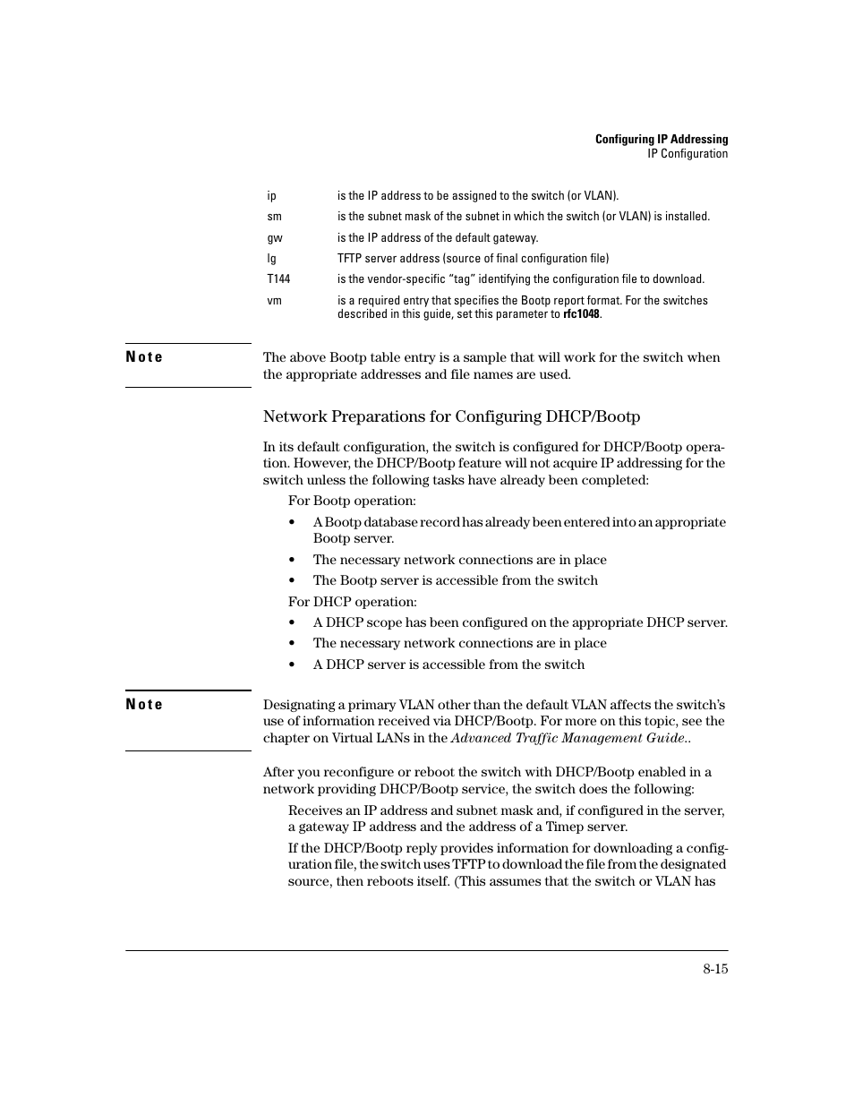 Network preparations for configuring dhcp/bootp | HP 2600 User Manual | Page 137 / 418