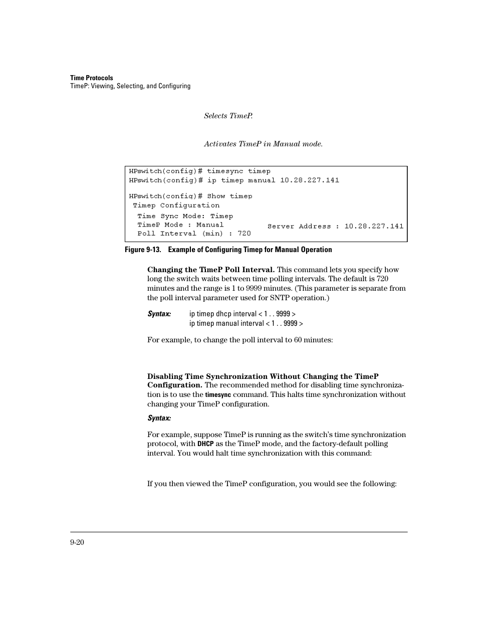 Changing the timep poll interval | HP 2600 User Manual | Page 162 / 418