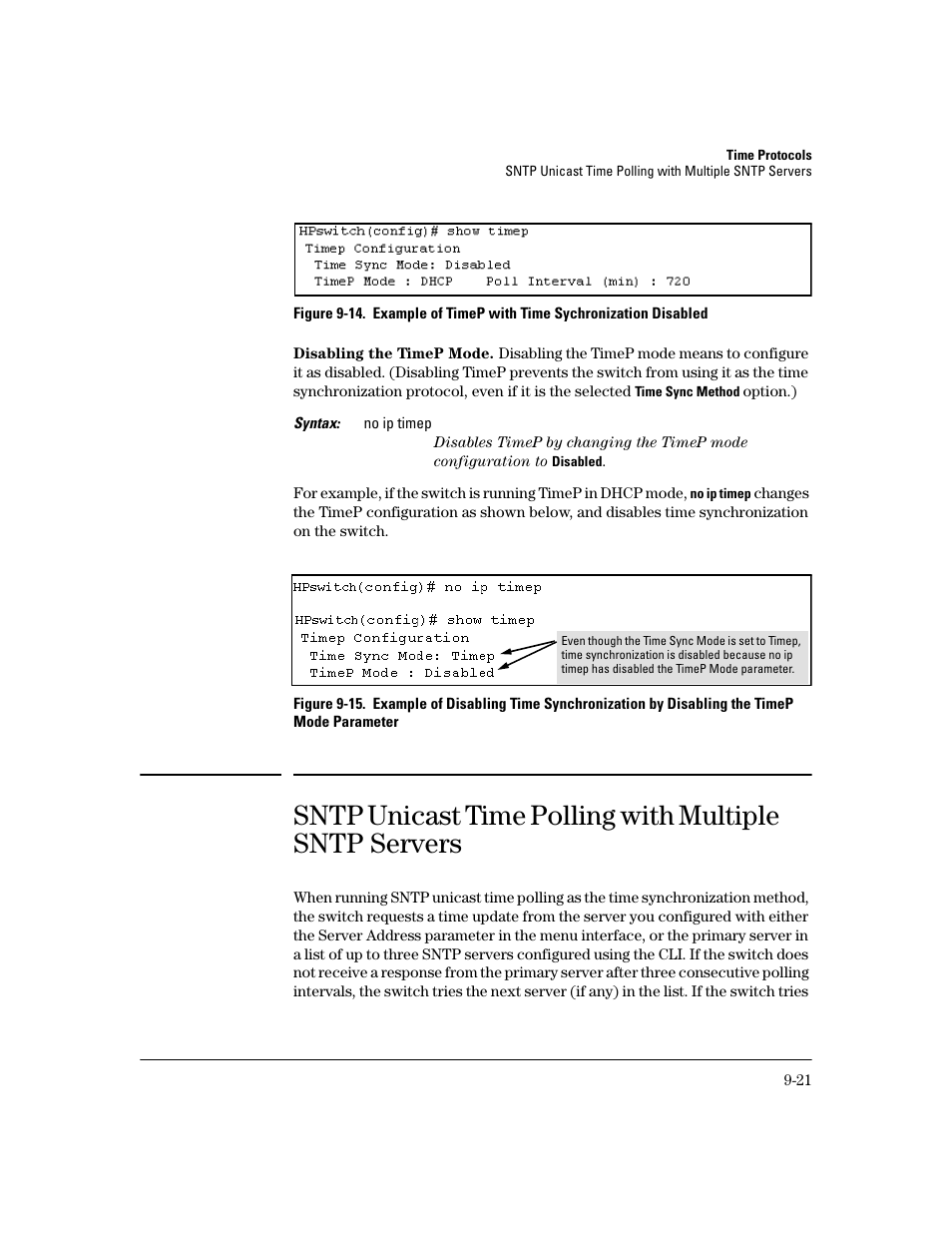 Disabling the timep mode | HP 2600 User Manual | Page 163 / 418