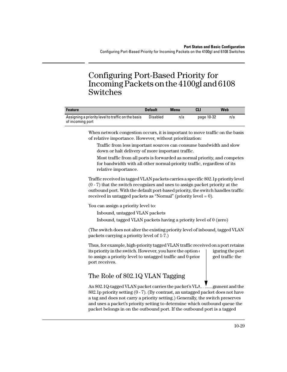 The role of 802.1q vlan tagging, The role of 802.1q vlan tagging -29 | HP 2600 User Manual | Page 195 / 418