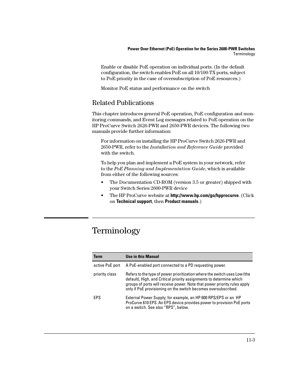 Related publications, Terminology, Related publications -3 | Terminology -3 | HP 2600 User Manual | Page 209 / 418