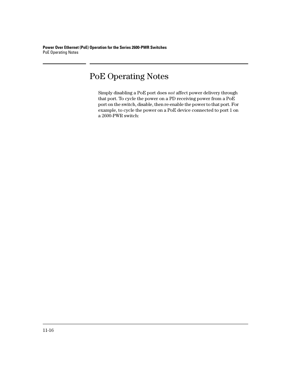 Poe operating notes, Poe operating notes -16 | HP 2600 User Manual | Page 222 / 418