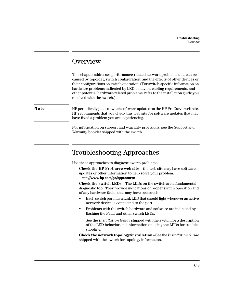 Overview, Troubleshooting approaches | HP 2600 User Manual | Page 353 / 418