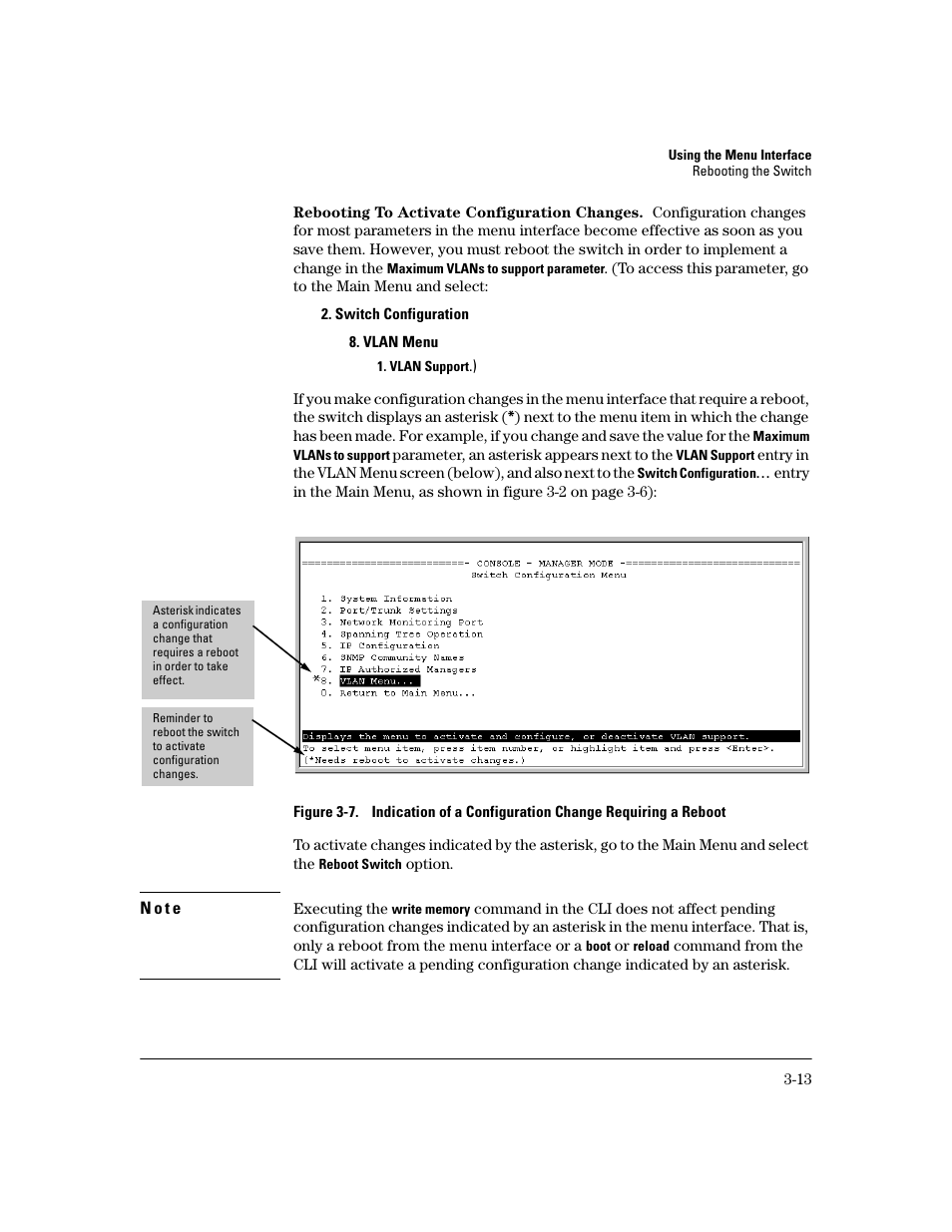 Rebooting to activate configuration changes | HP 2600 User Manual | Page 45 / 418