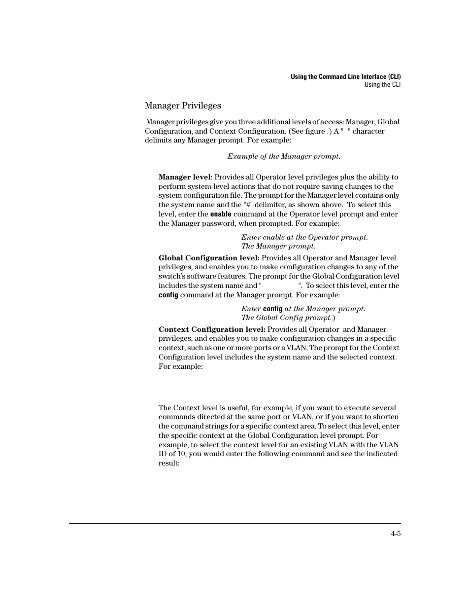 Manager privileges, Manager privileges -5 | HP 2600 User Manual | Page 53 / 418