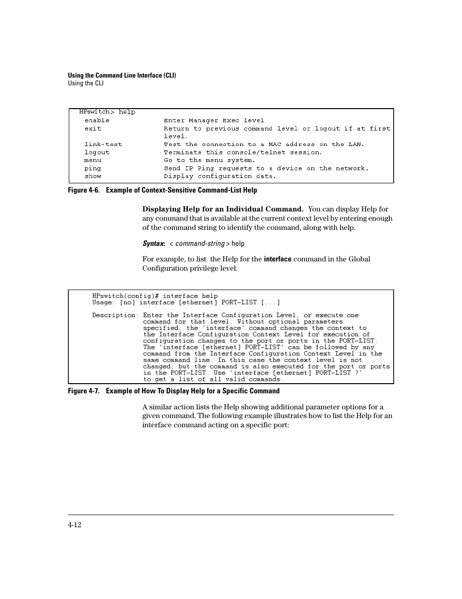 Displaying help for an individual command | HP 2600 User Manual | Page 60 / 418