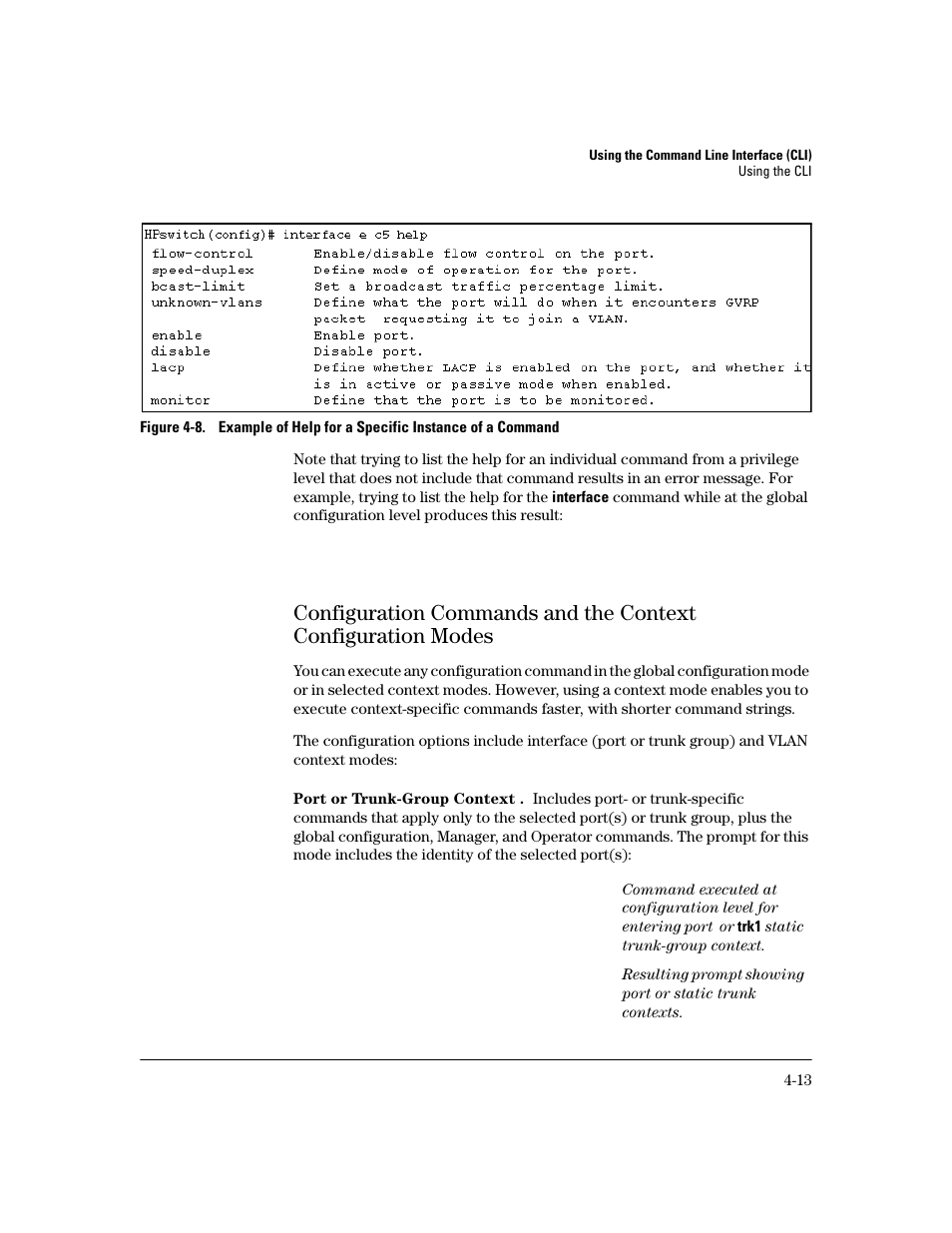Port or trunk-group context | HP 2600 User Manual | Page 61 / 418
