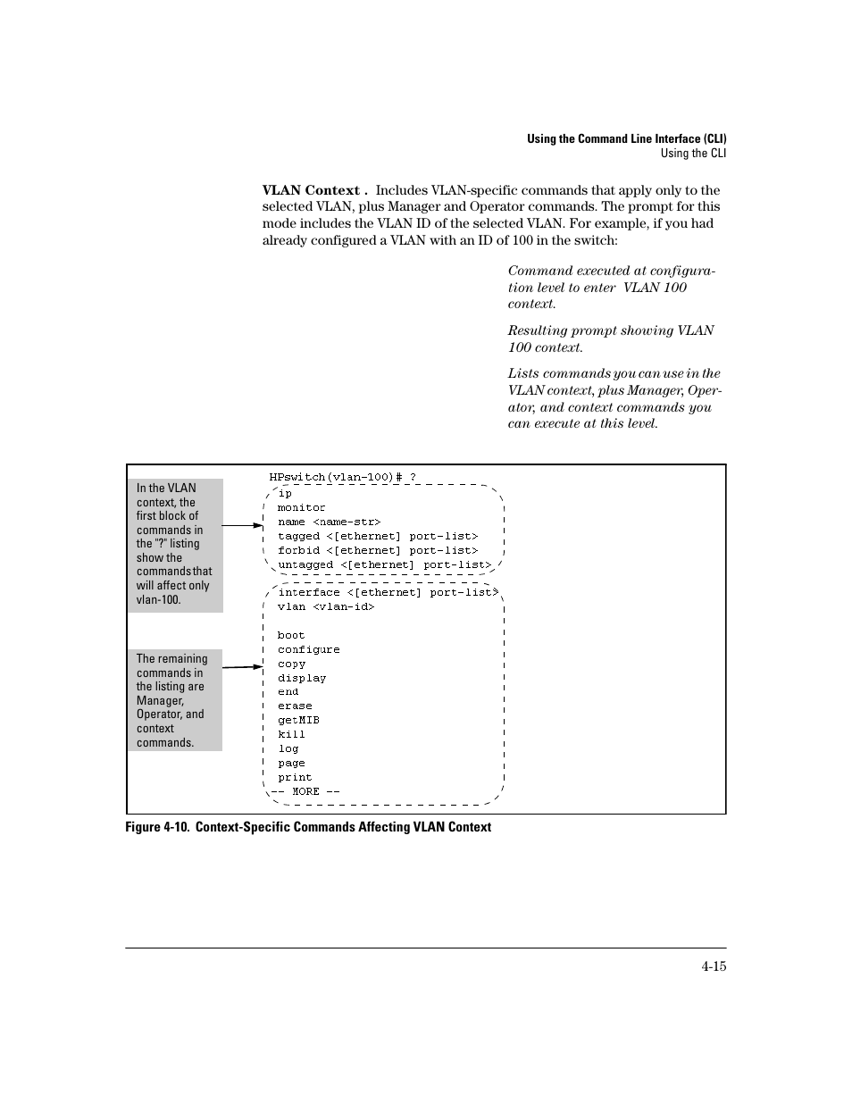 Vlan context | HP 2600 User Manual | Page 63 / 418