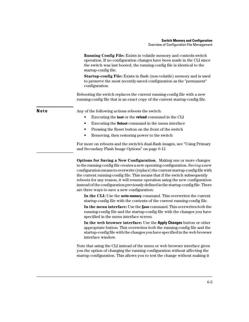 Options for saving a new configuration | HP 2600 User Manual | Page 91 / 418