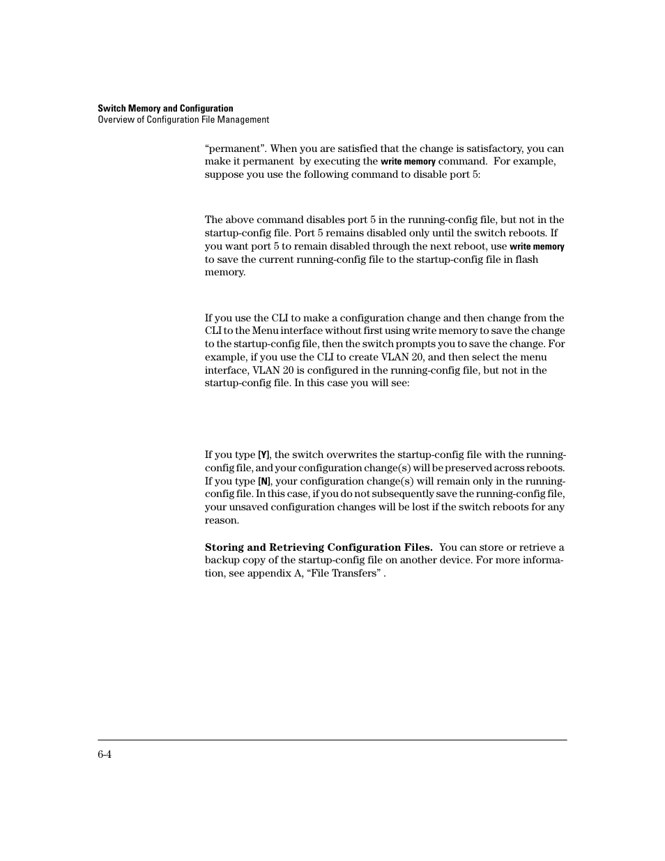 Storing and retrieving configuration files | HP 2600 User Manual | Page 92 / 418
