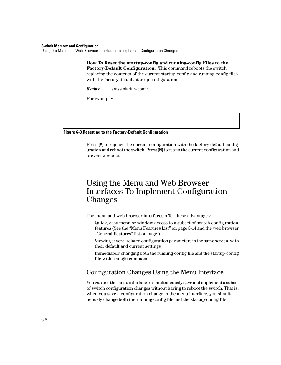 Configuration changes using the menu interface, Configuration changes using the menu interface -8 | HP 2600 User Manual | Page 96 / 418