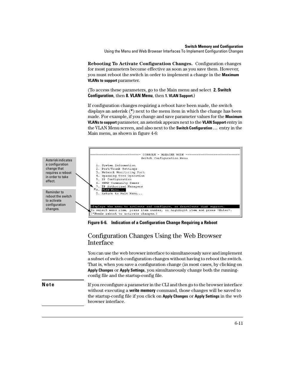 Rebooting to activate configuration changes | HP 2600 User Manual | Page 99 / 418