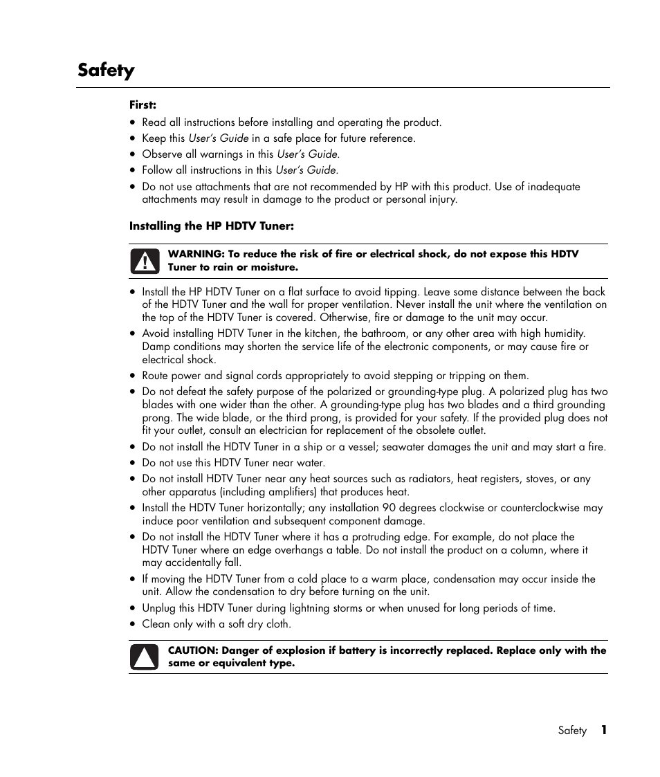 Safety | HP MR4000N User Manual | Page 9 / 36