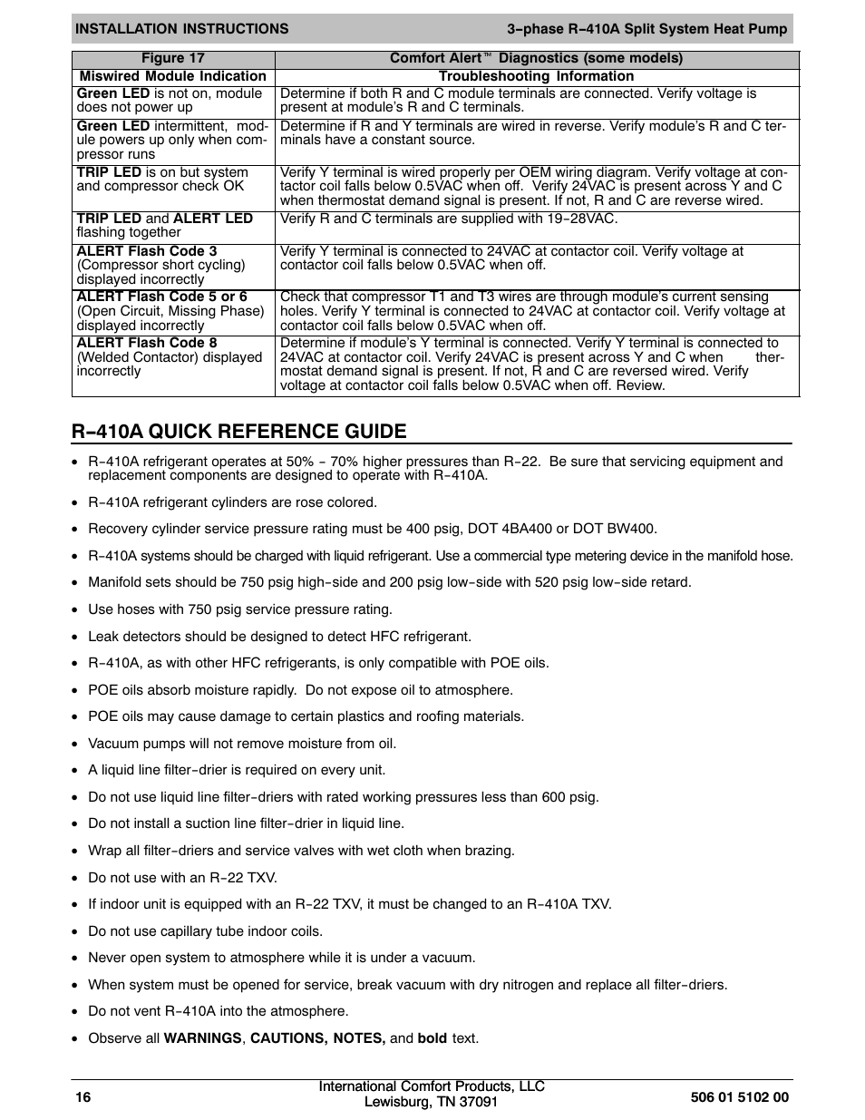 R-410a quick reference guide | HP H4H3 User Manual | Page 16 / 16