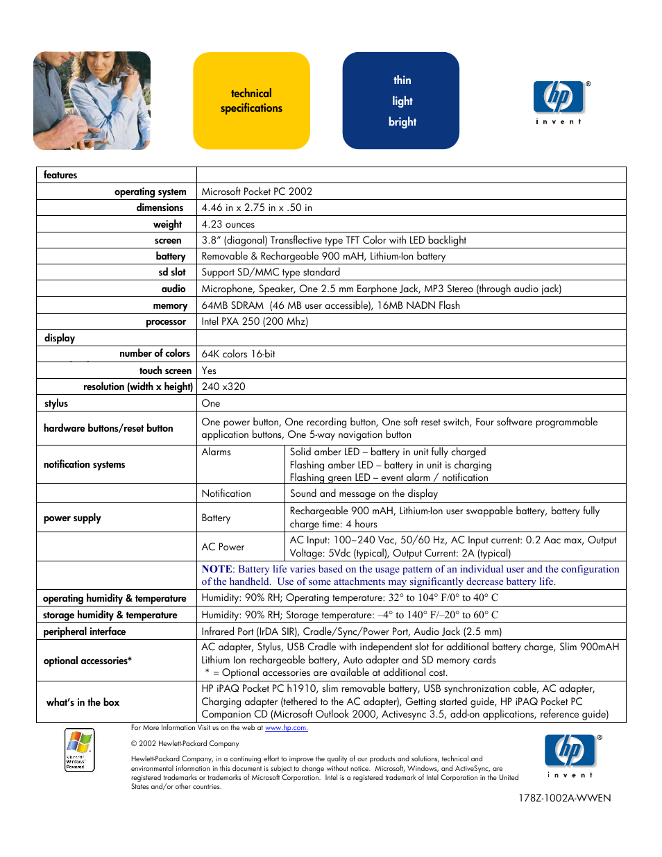 HP iPAQ PC h1910 User Manual | Page 2 / 2