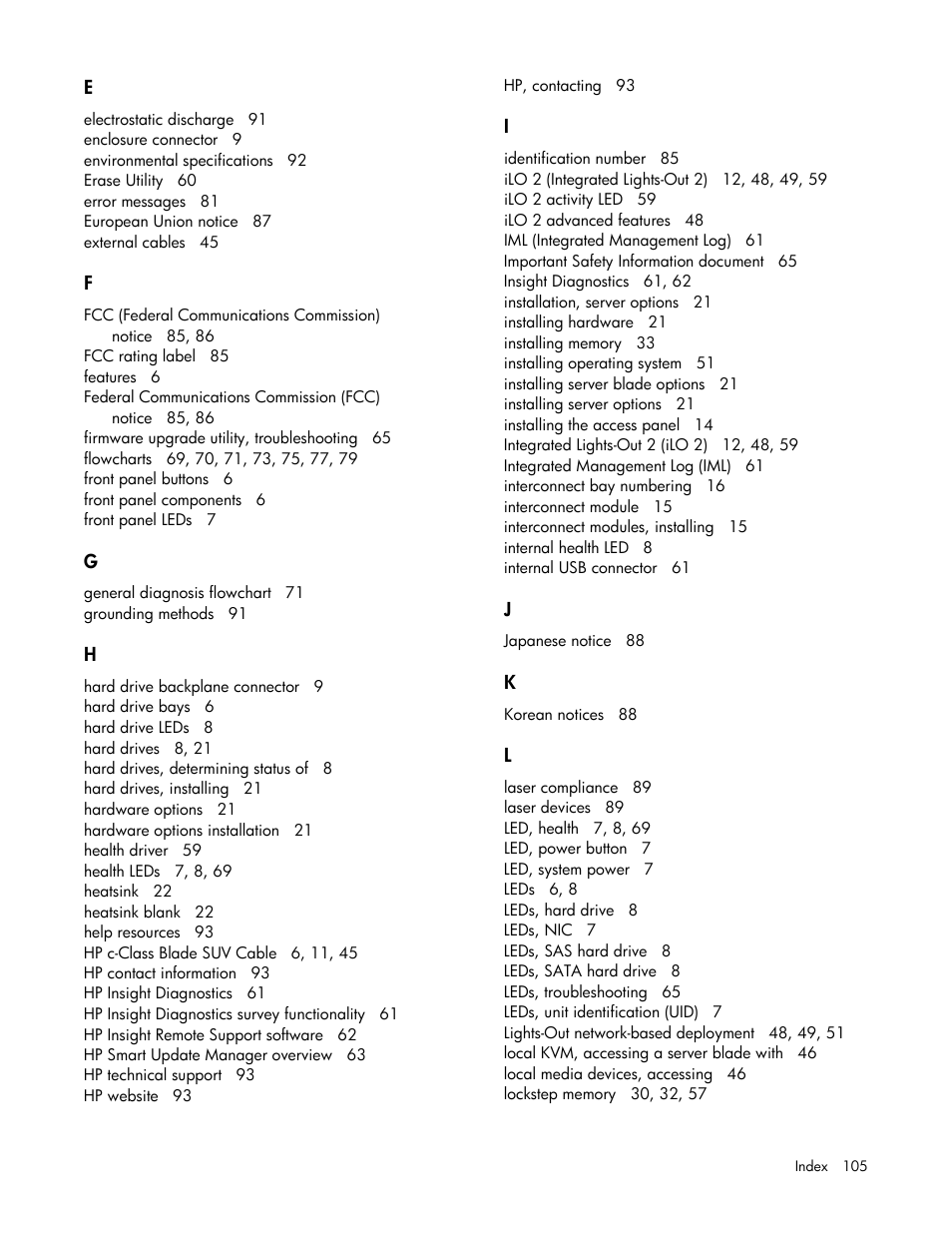 HP BL460C G6 User Manual | Page 105 / 107