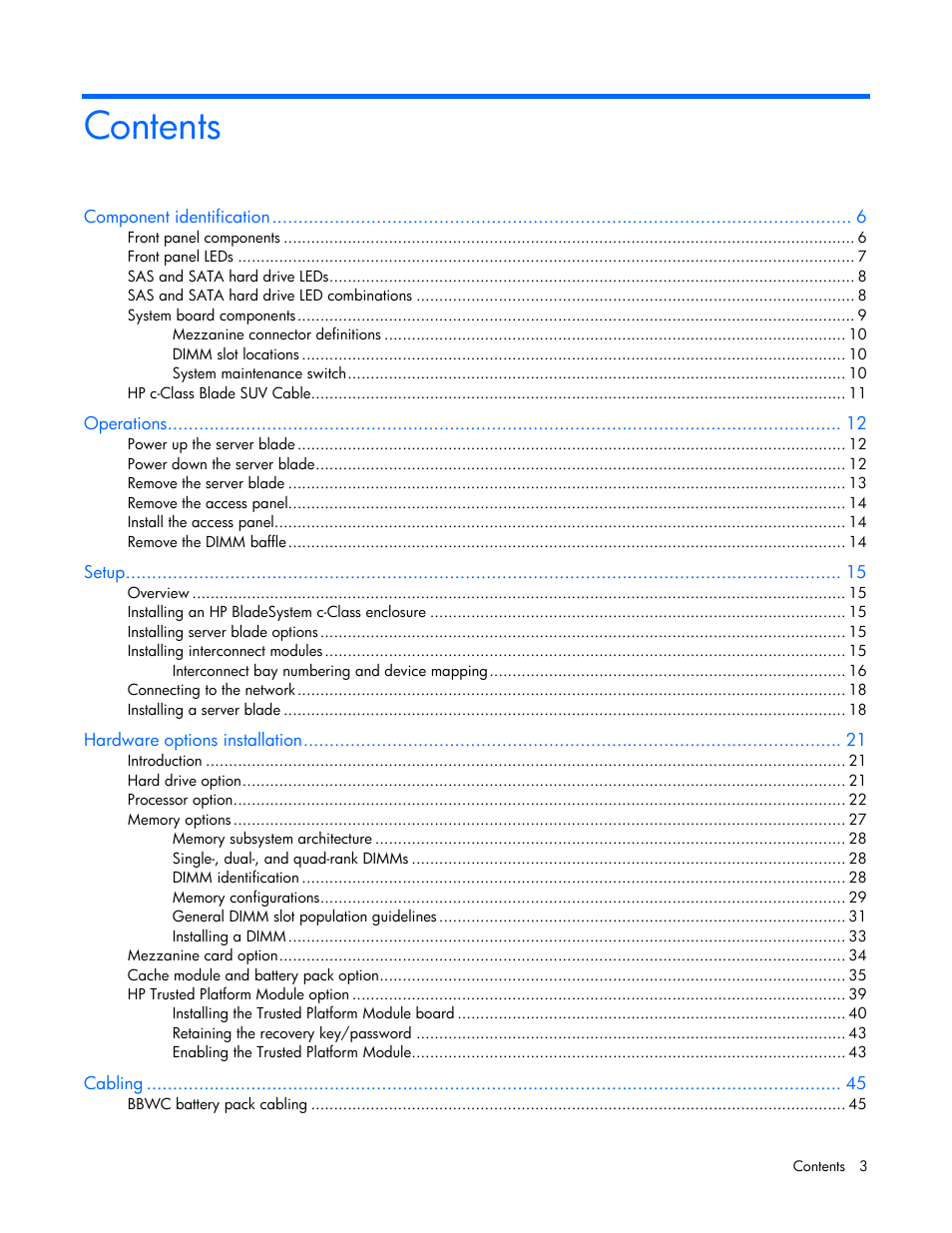 HP BL460C G6 User Manual | Page 3 / 107