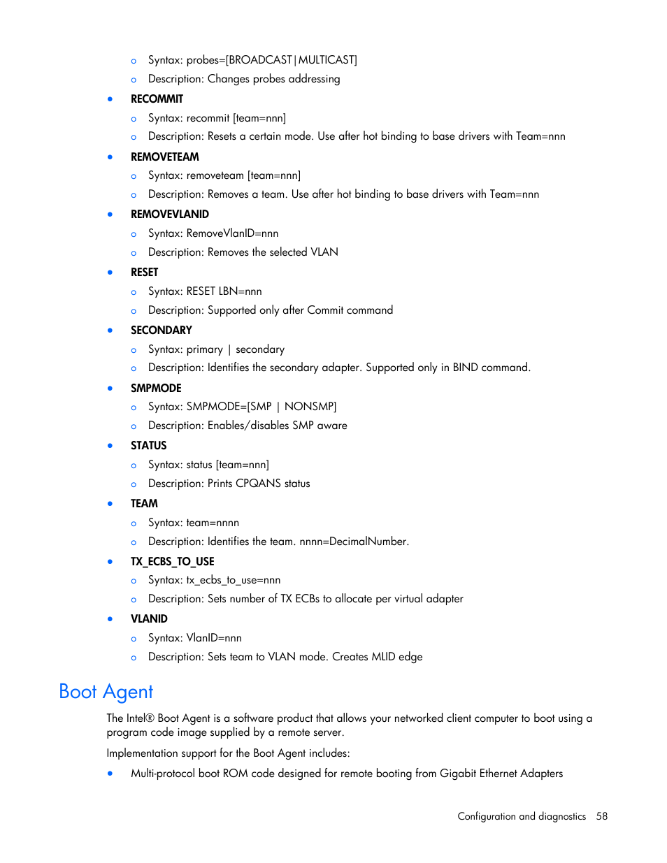 Boot agent | HP 441877-00F User Manual | Page 58 / 82