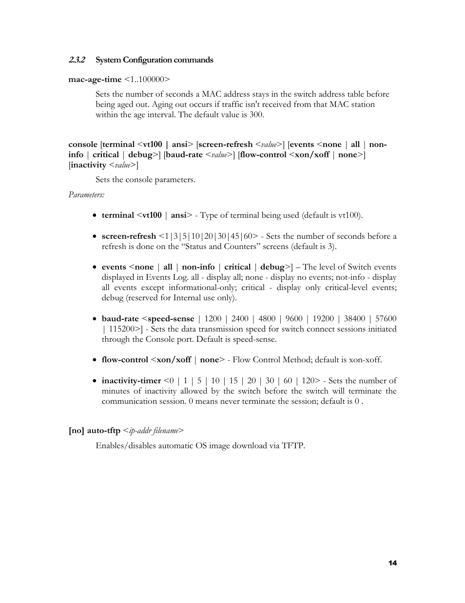 System configuration commands | HP 2524 User Manual | Page 18 / 66
