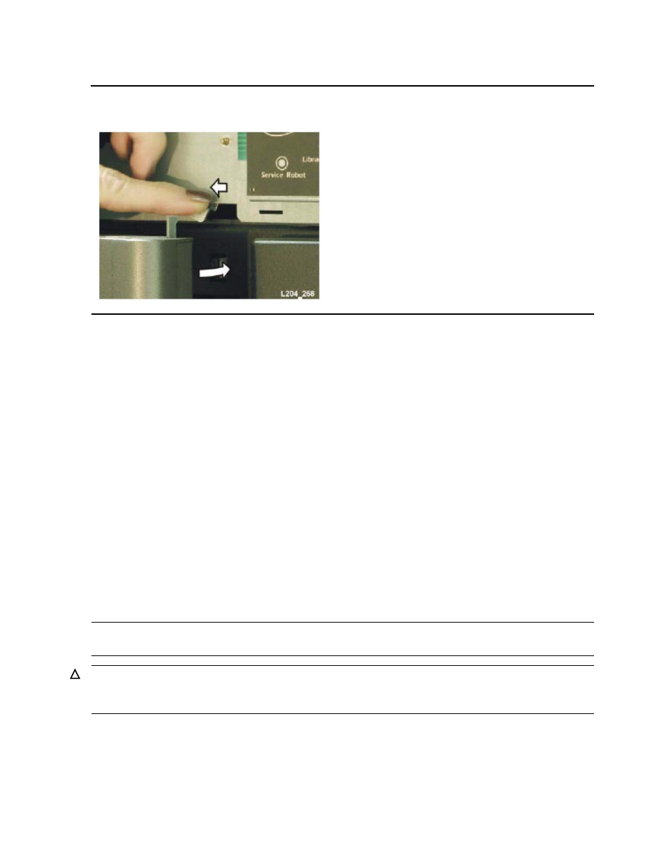 Locate and remove cartridge, Insert cartridges into slots, Figure 3-4 | Moving robotics park lever | HP SL500 (M852x) User Manual | Page 38 / 76