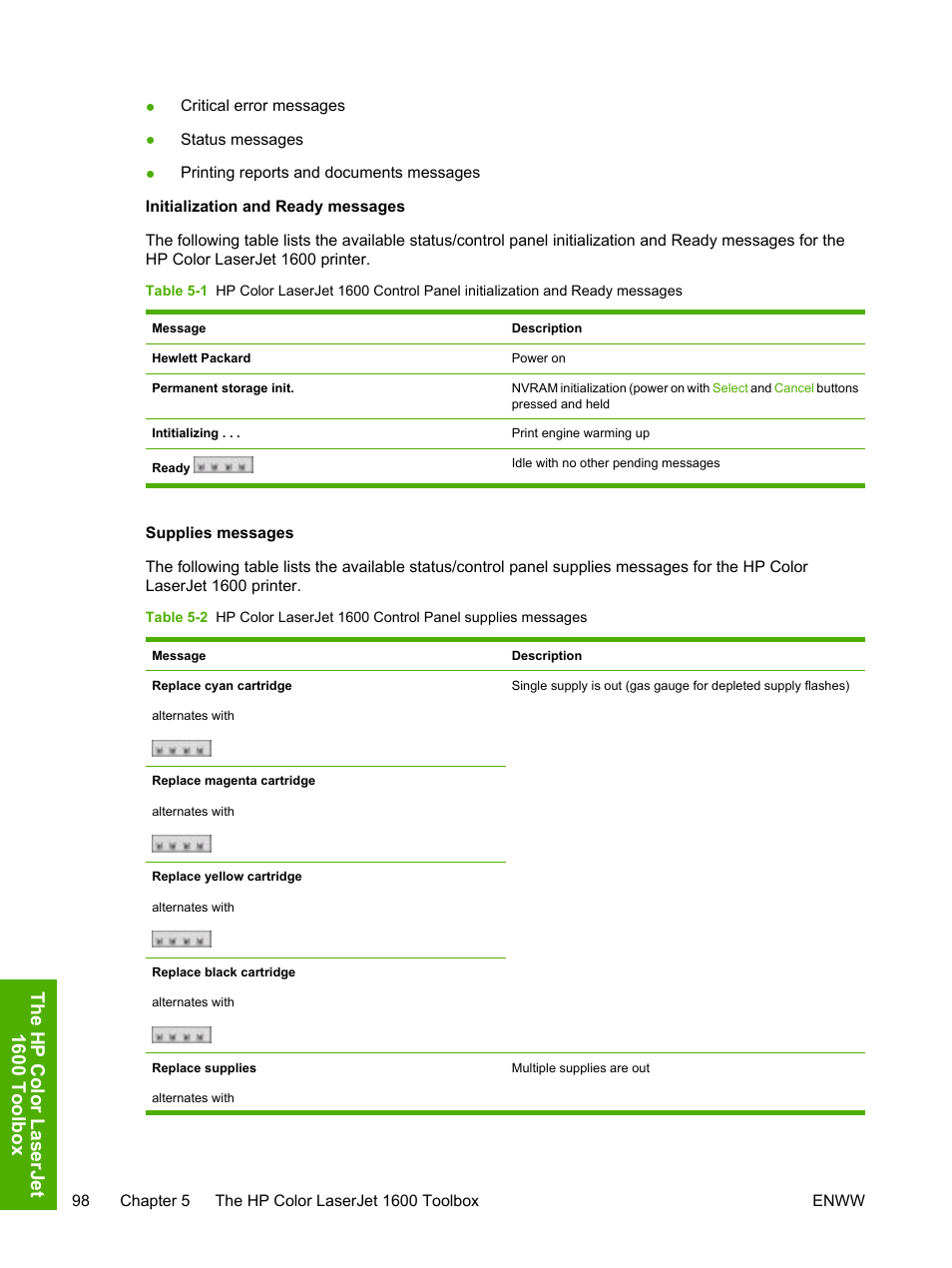 The hp color l aserjet 1600 t oolbo x | HP 1600 User Manual | Page 112 / 184