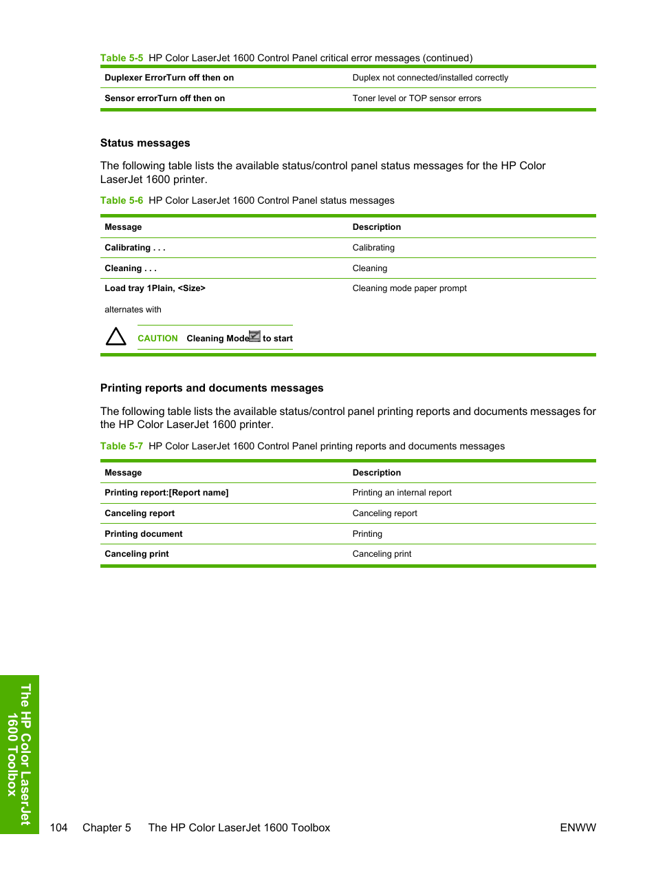 The hp color l aserjet 1600 t oolbo x | HP 1600 User Manual | Page 118 / 184