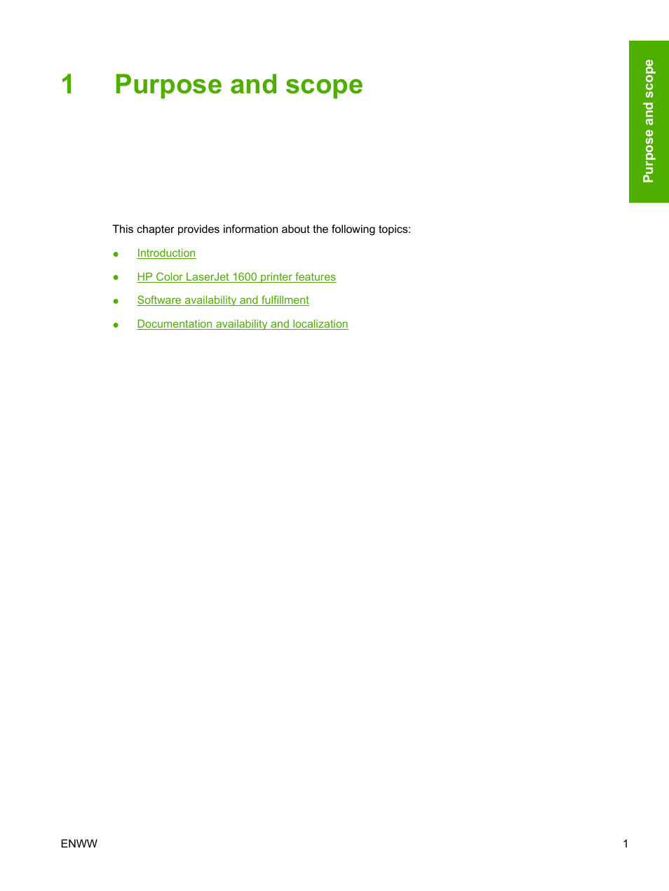 Purpose and scope, 1 purpose and scope, 1purpose and scope | HP 1600 User Manual | Page 15 / 184