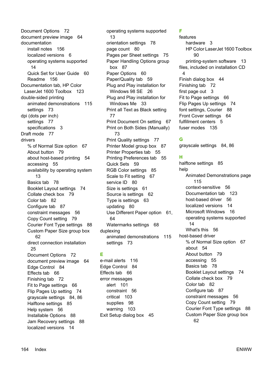 HP 1600 User Manual | Page 178 / 184