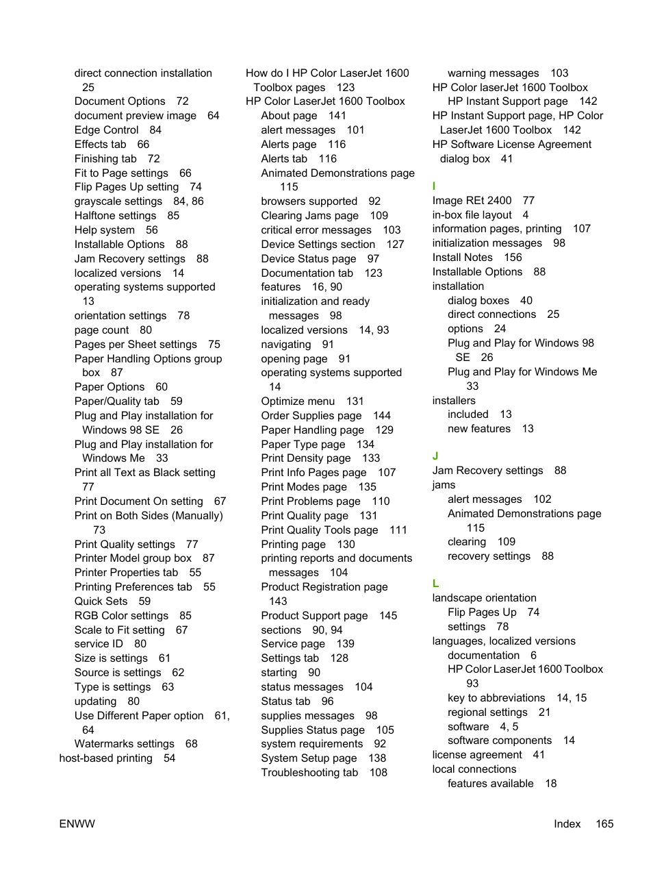 HP 1600 User Manual | Page 179 / 184