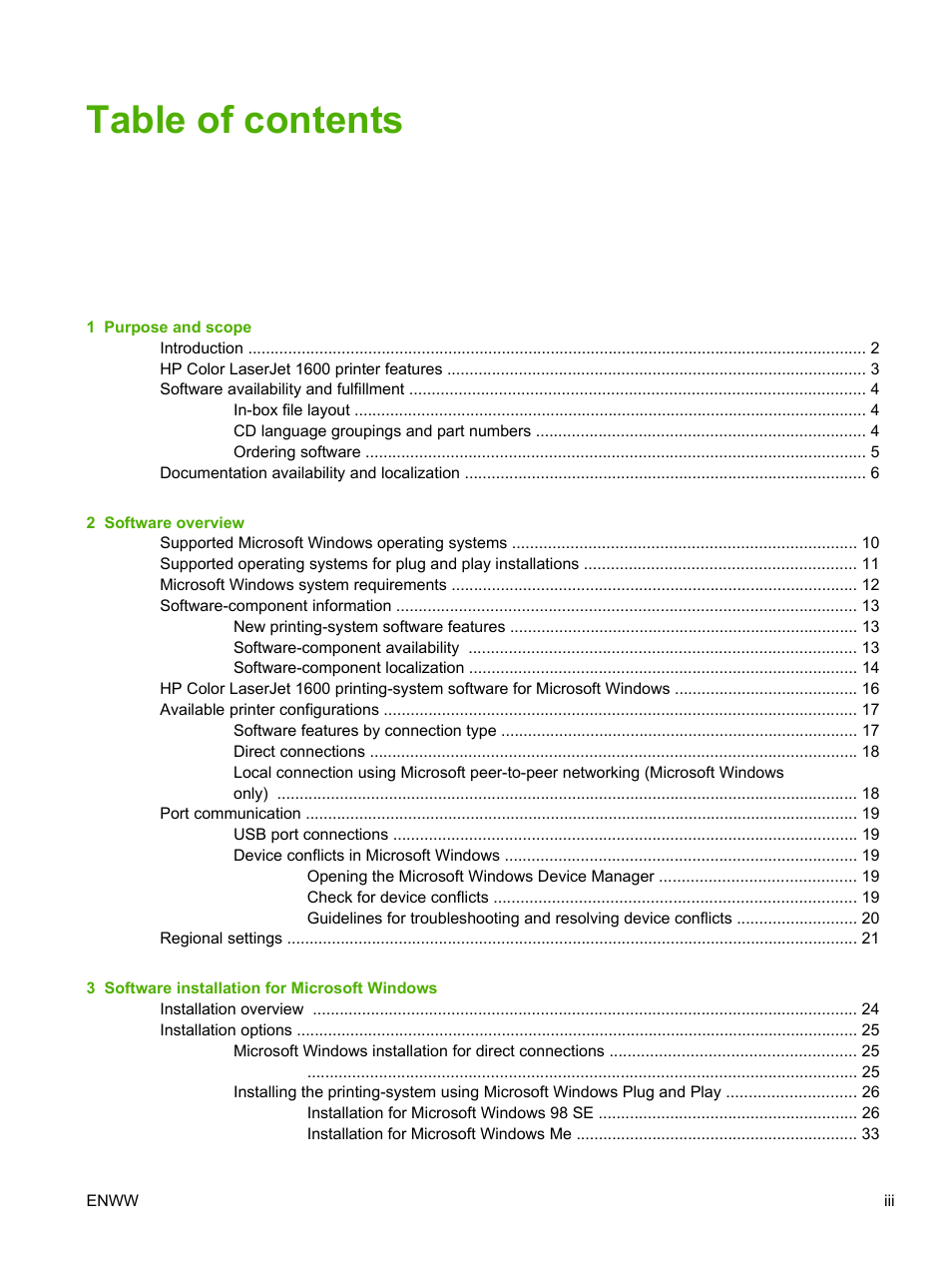 HP 1600 User Manual | Page 5 / 184