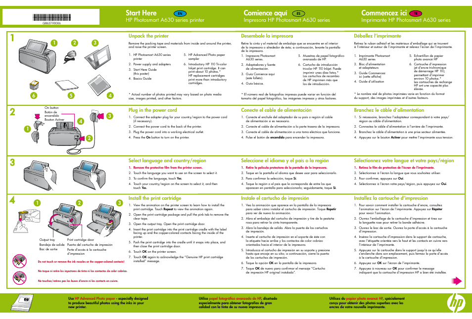 HP Photosmart A630 series User Manual | 2 pages