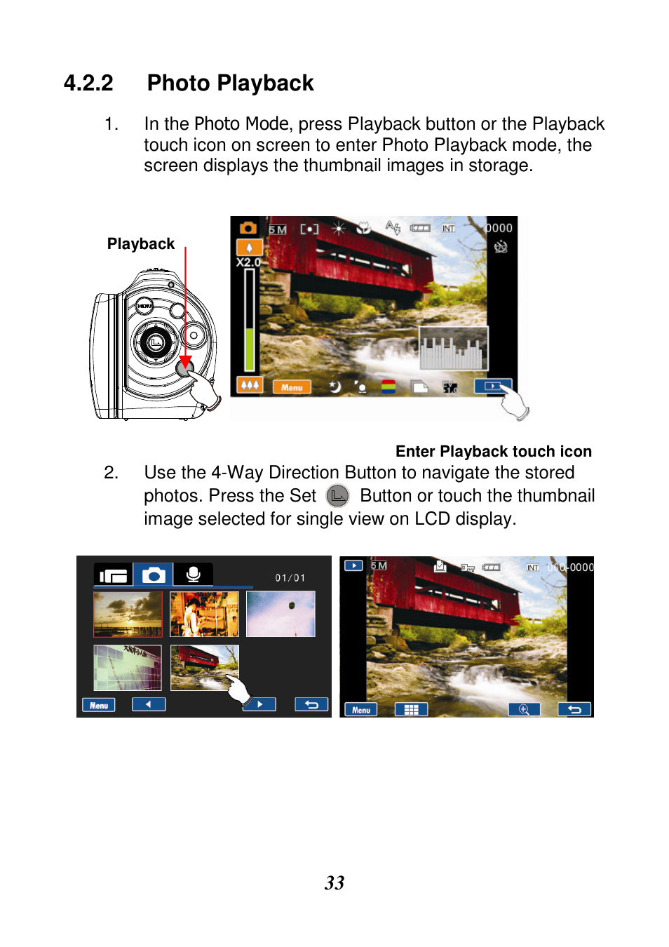 Photo playback | HP V506AU User Manual | Page 34 / 99