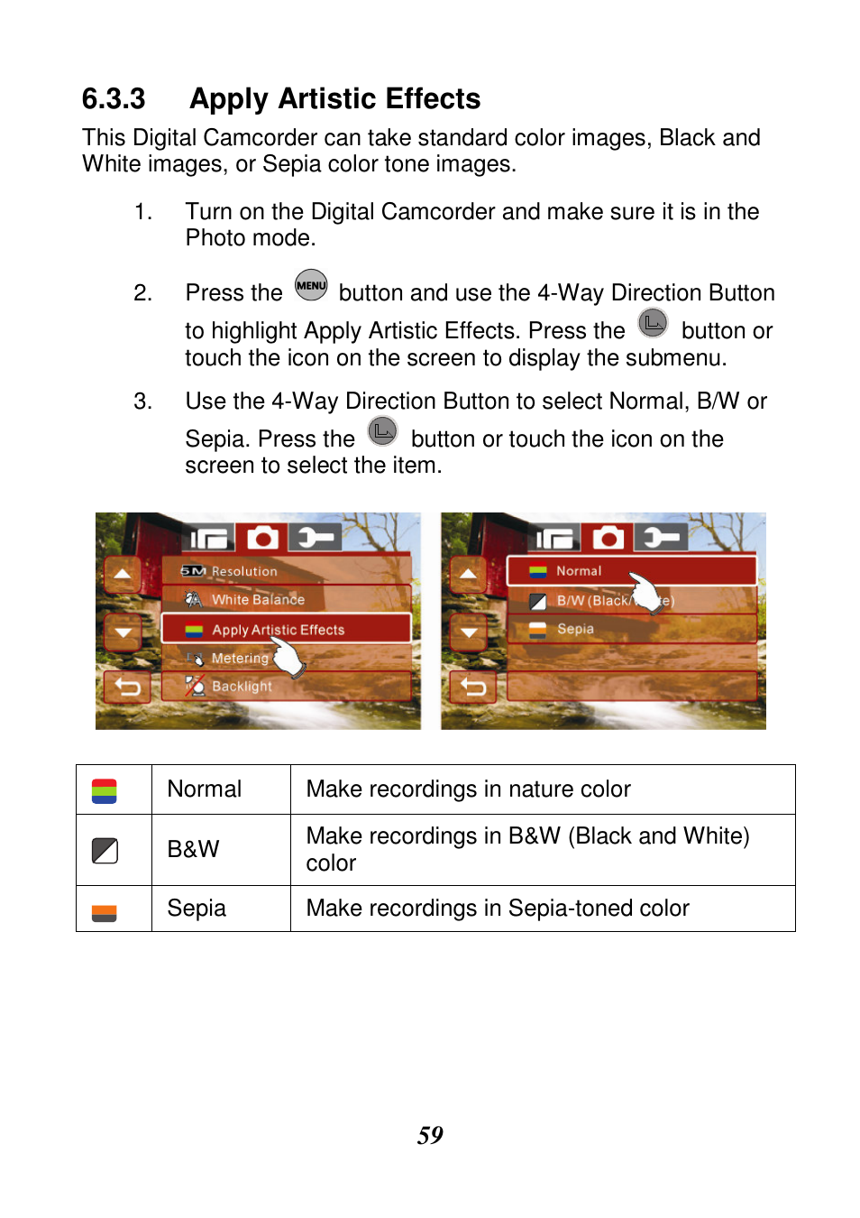 Apply artistic effects | HP V506AU User Manual | Page 60 / 99